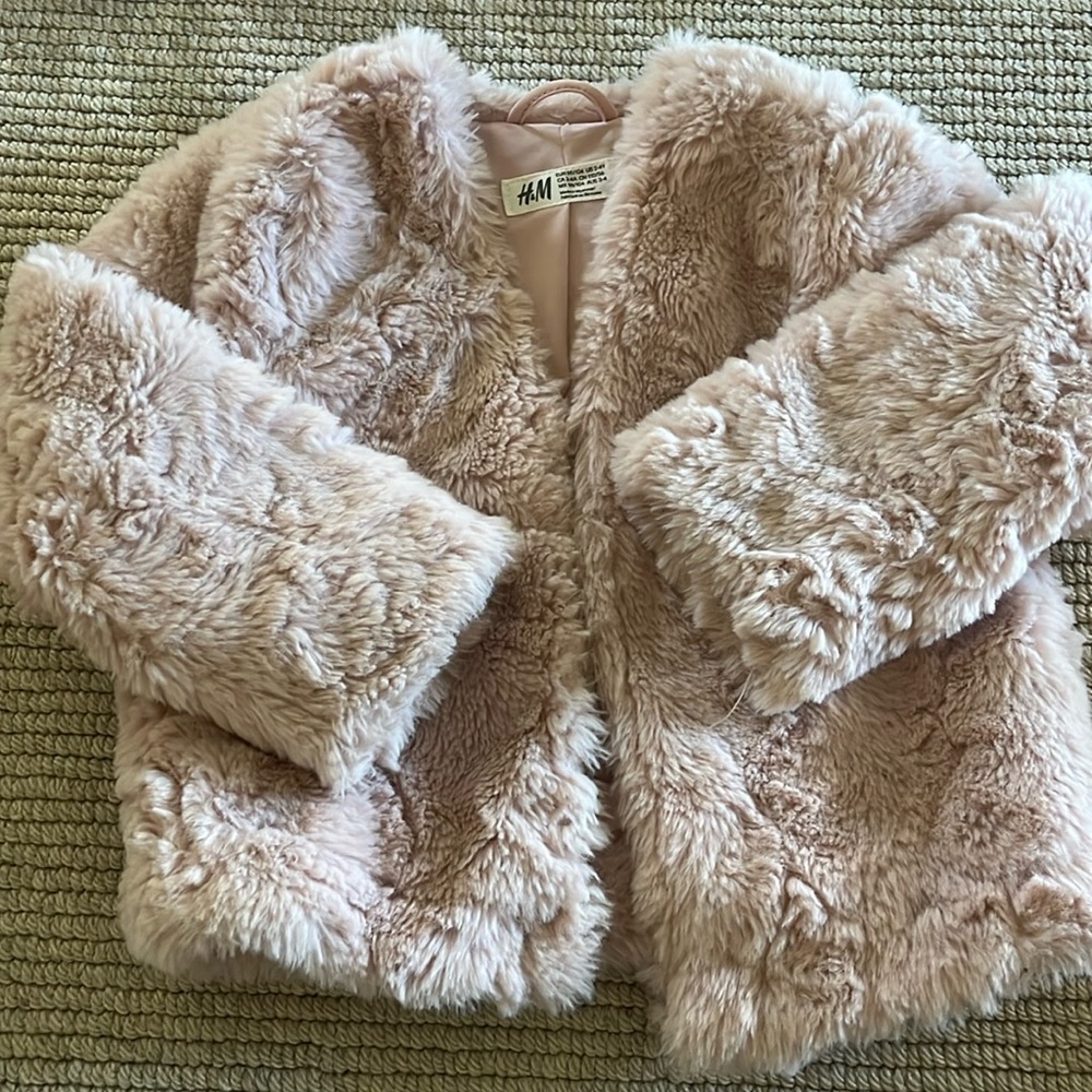 H&M Faux Fur Jacket, 2-4Y